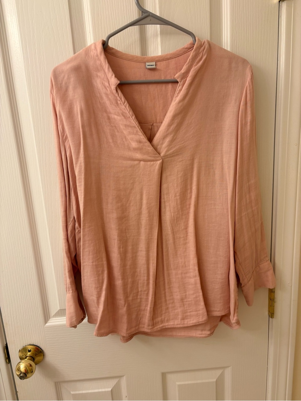 Old Navy Blush Pink V-Neck Draped Blouse